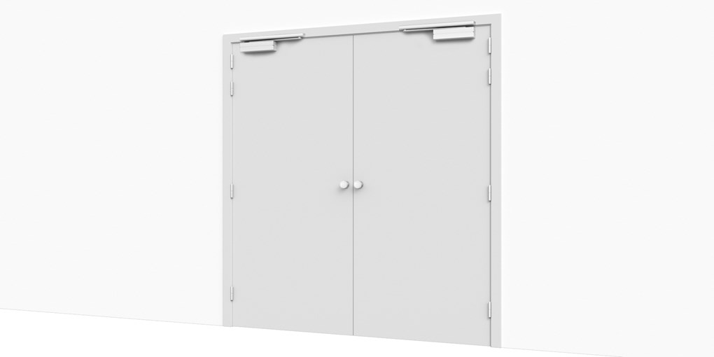 Dubbele deur met openhoudmagneet voor gang ASSA ABLOY